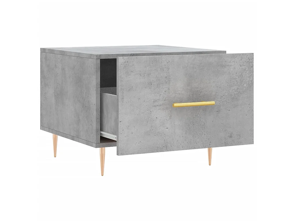 Table basse gris béton 50x50x40 cm bois d'ingénierie