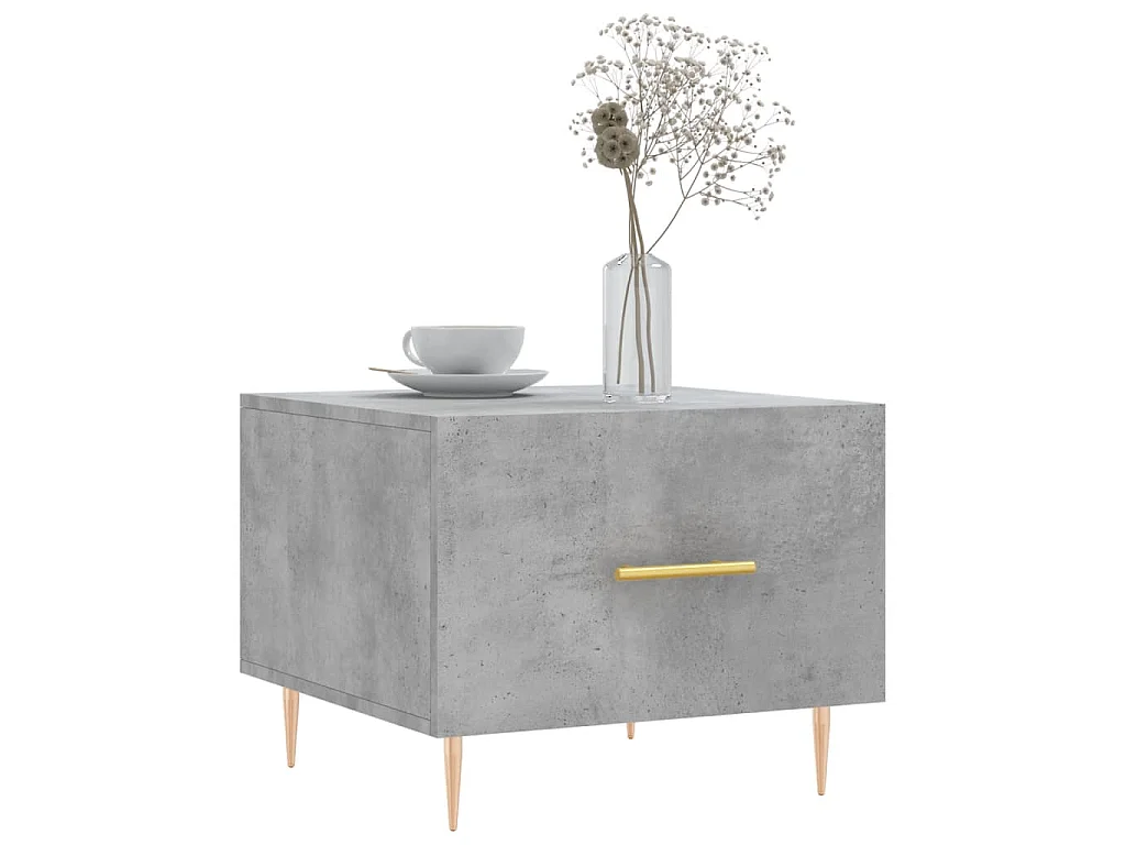 Table basse gris béton 50x50x40 cm bois d'ingénierie