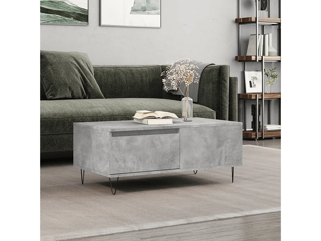 Couchtisch Betongrau 90x50x36,5 cm Holzwerkstoff