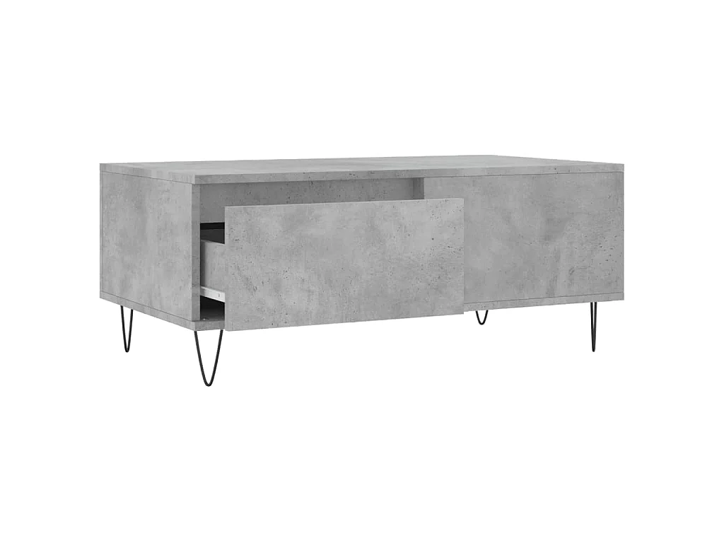 Table basse Gris béton 90x50x36,5 cm Bois d'ingénierie