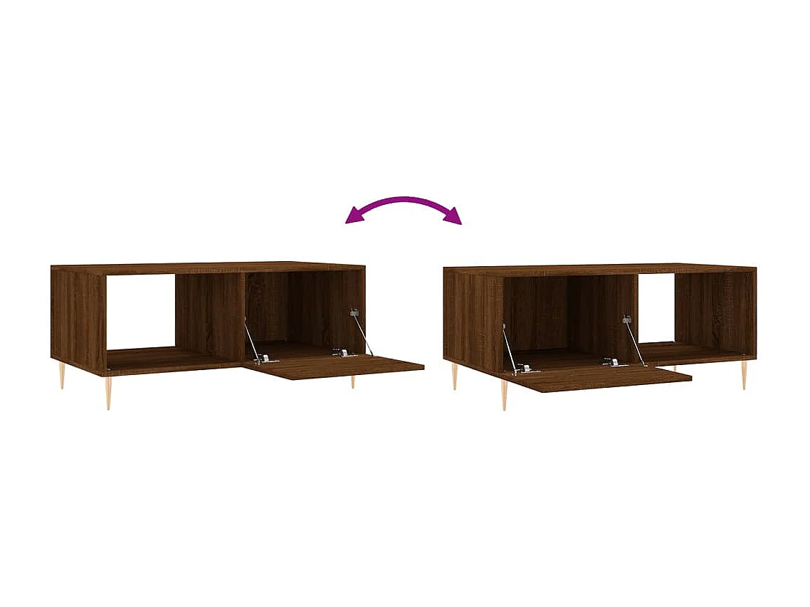 Couchtisch Braun Eichen-Optik 90x50x40 cm Holzwerkstoff