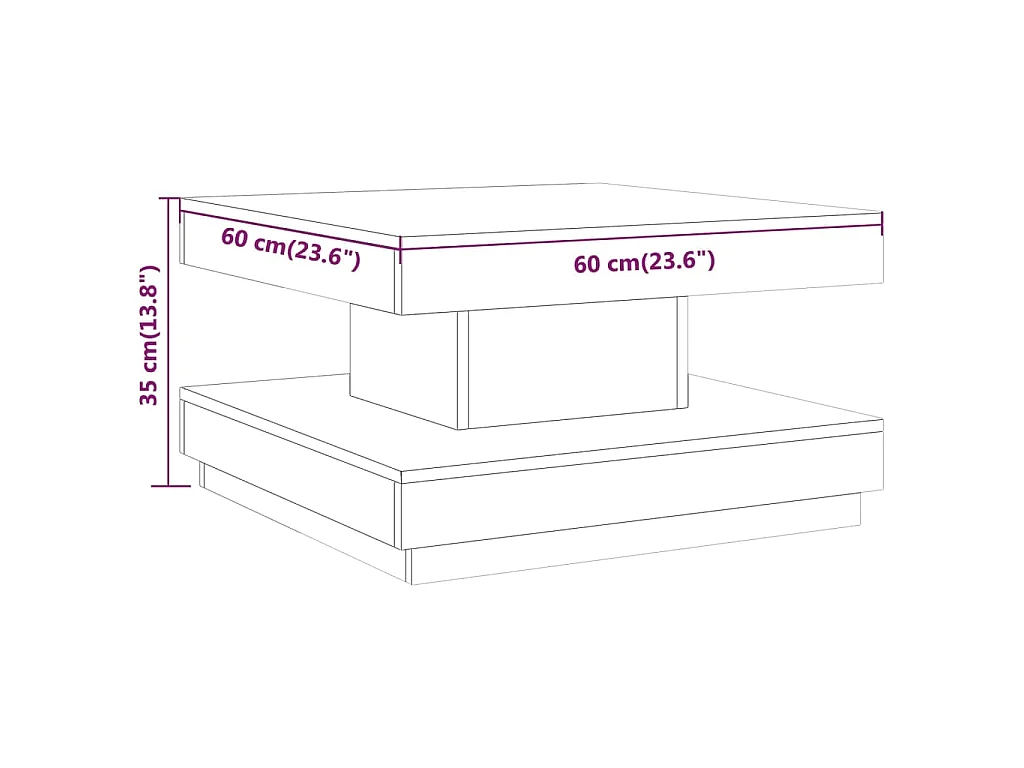 Table basse Gris 60x60x35 cm MDF