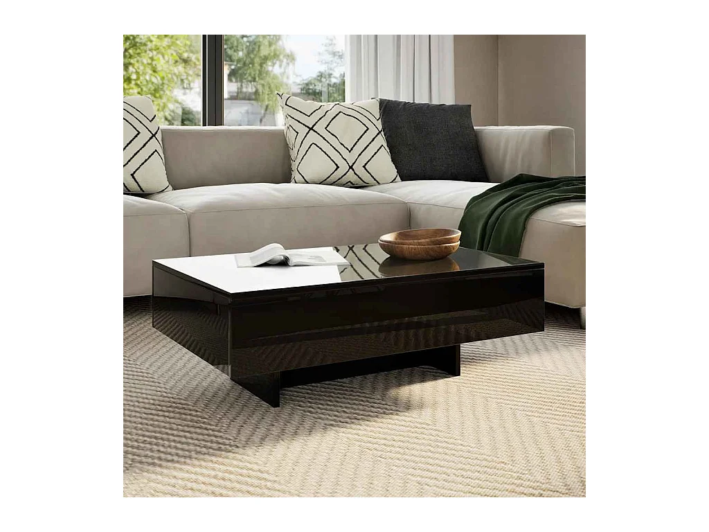 Table basse Haute brillance Noir