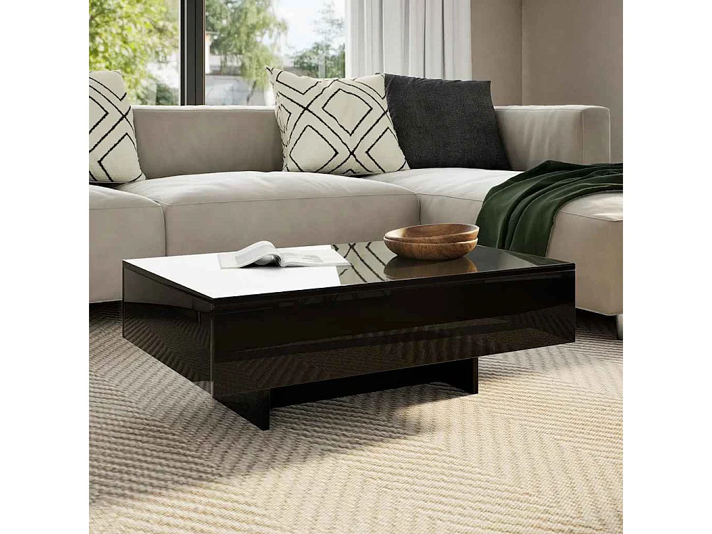 Table basse Haute brillance Noir