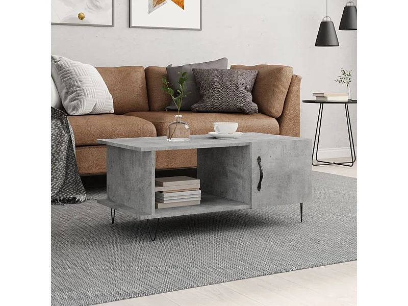 Salontafel 90x50x40 cm bewerkt hout betongrijs