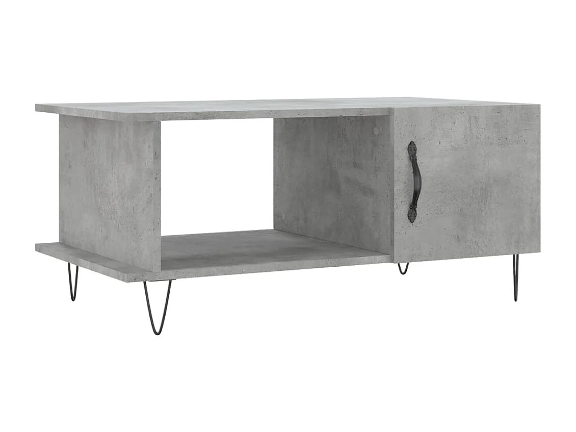 Table basse gris béton 90x50x40 cm bois d'ingénierie