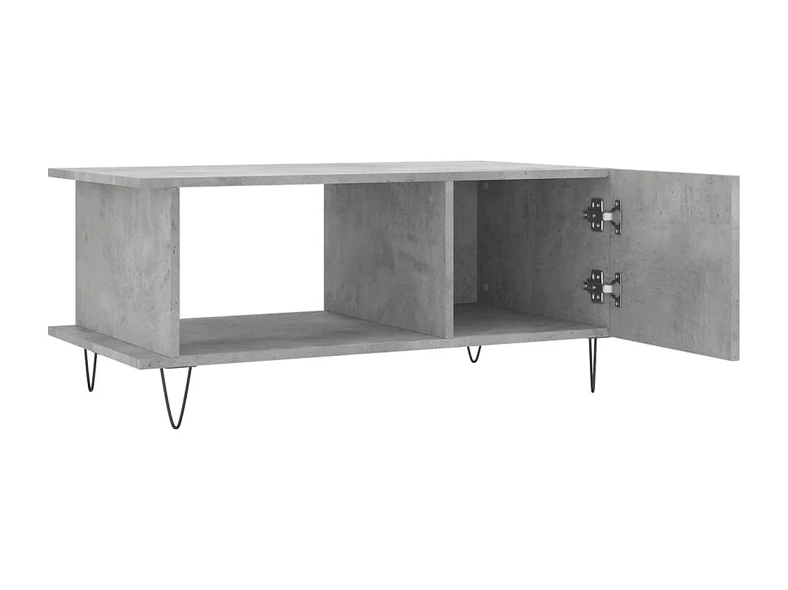 Table basse gris béton 90x50x40 cm bois d'ingénierie