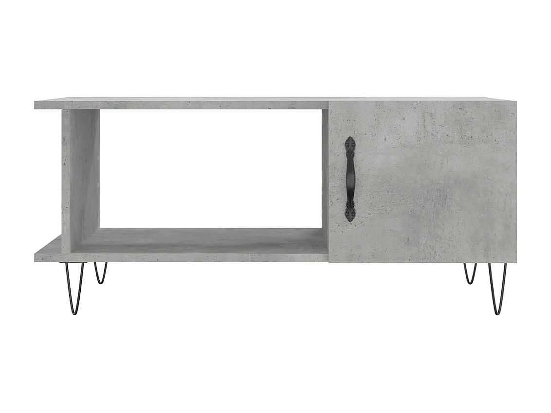 Table basse gris béton 90x50x40 cm bois d'ingénierie