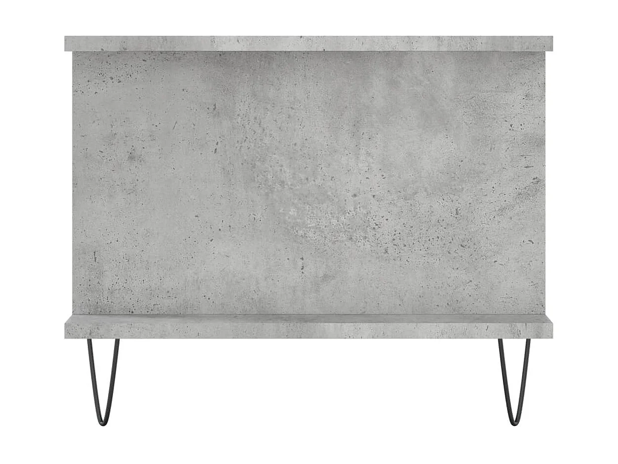 Table basse gris béton 90x50x40 cm bois d'ingénierie
