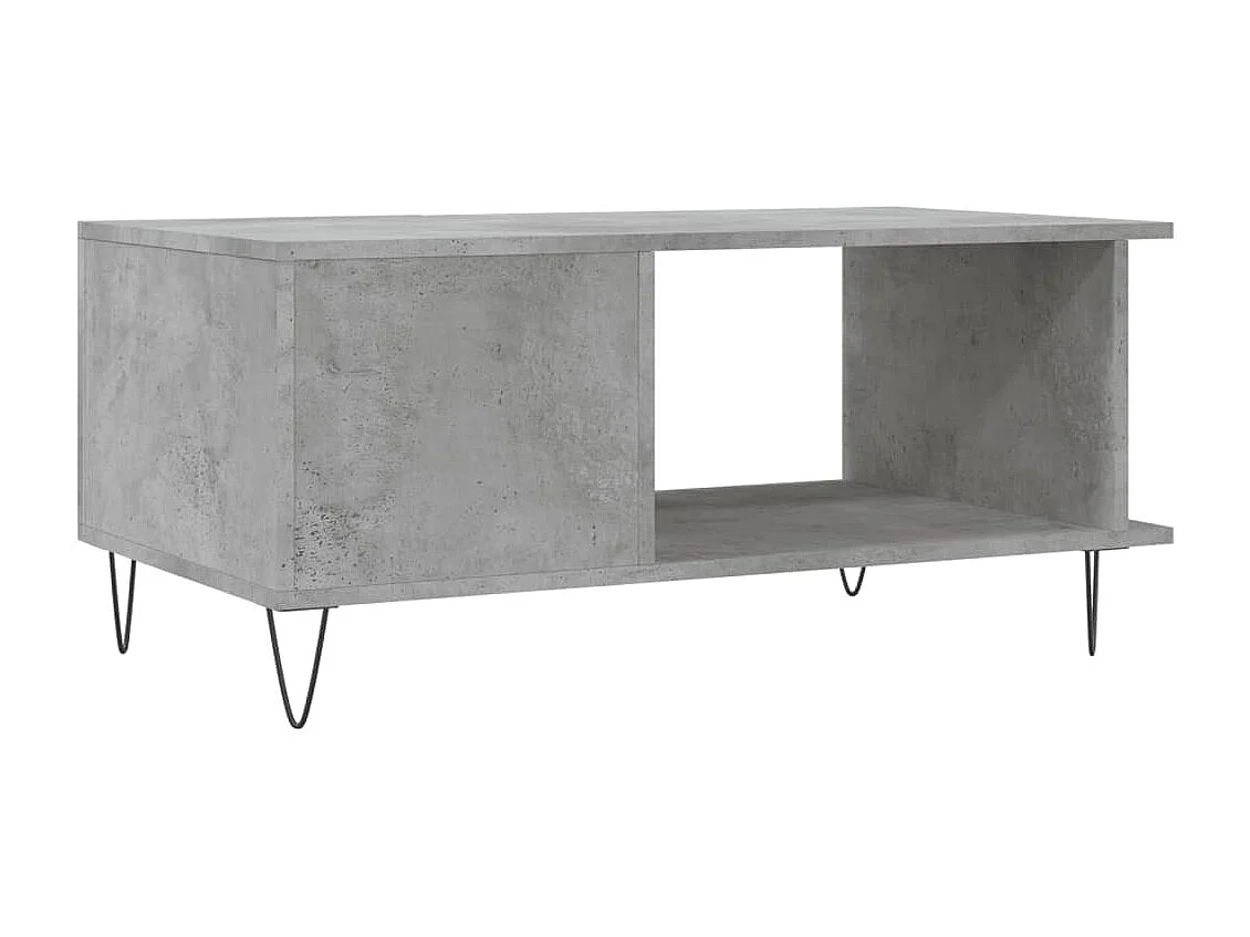 Table basse gris béton 90x50x40 cm bois d'ingénierie