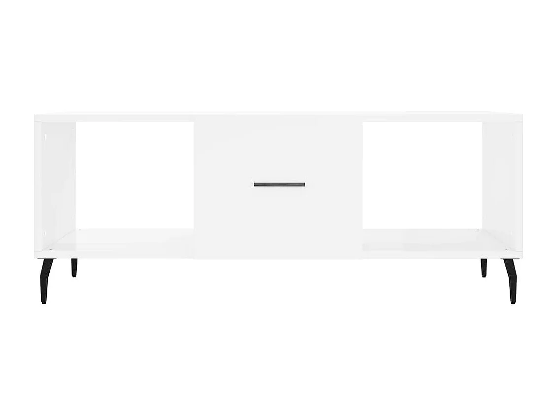 Salontafel 102x50x40 cm bewerkt hout hoogglans wit