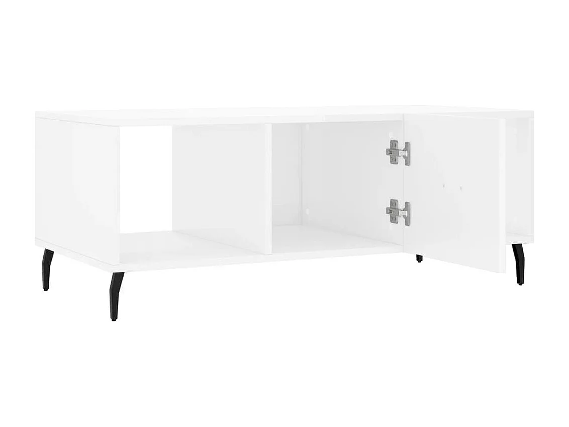 Salontafel 102x50x40 cm bewerkt hout hoogglans wit