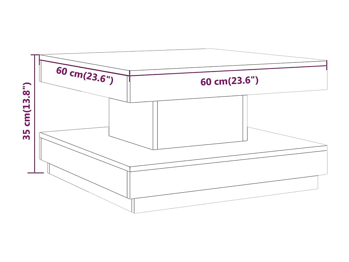 Couchtisch Dunkelbraun 60x60x35 cm MDF