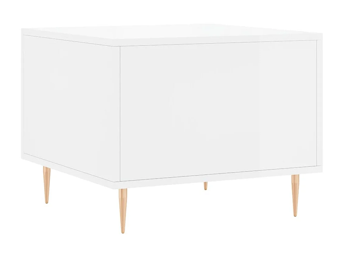 Table basse blanc brillant 50x50x40 cm bois d'ingénierie