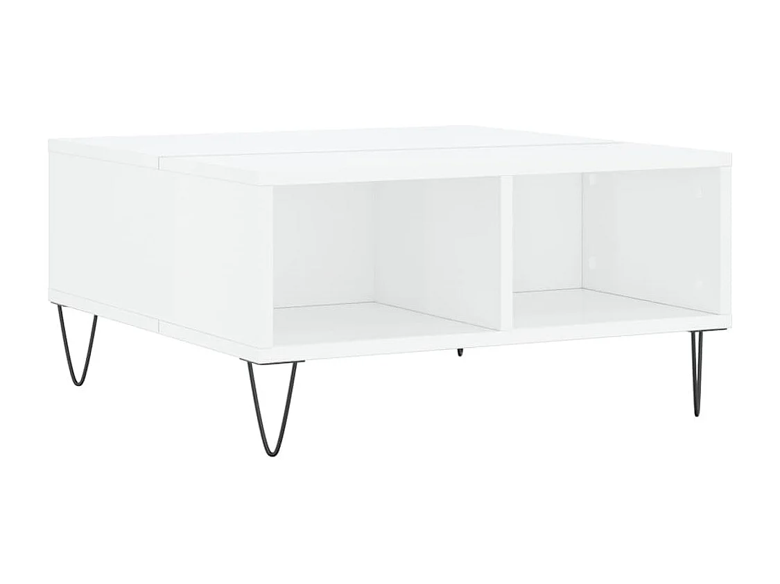 Table basse blanc brillant 60x60x30 cm bois d'ingénierie