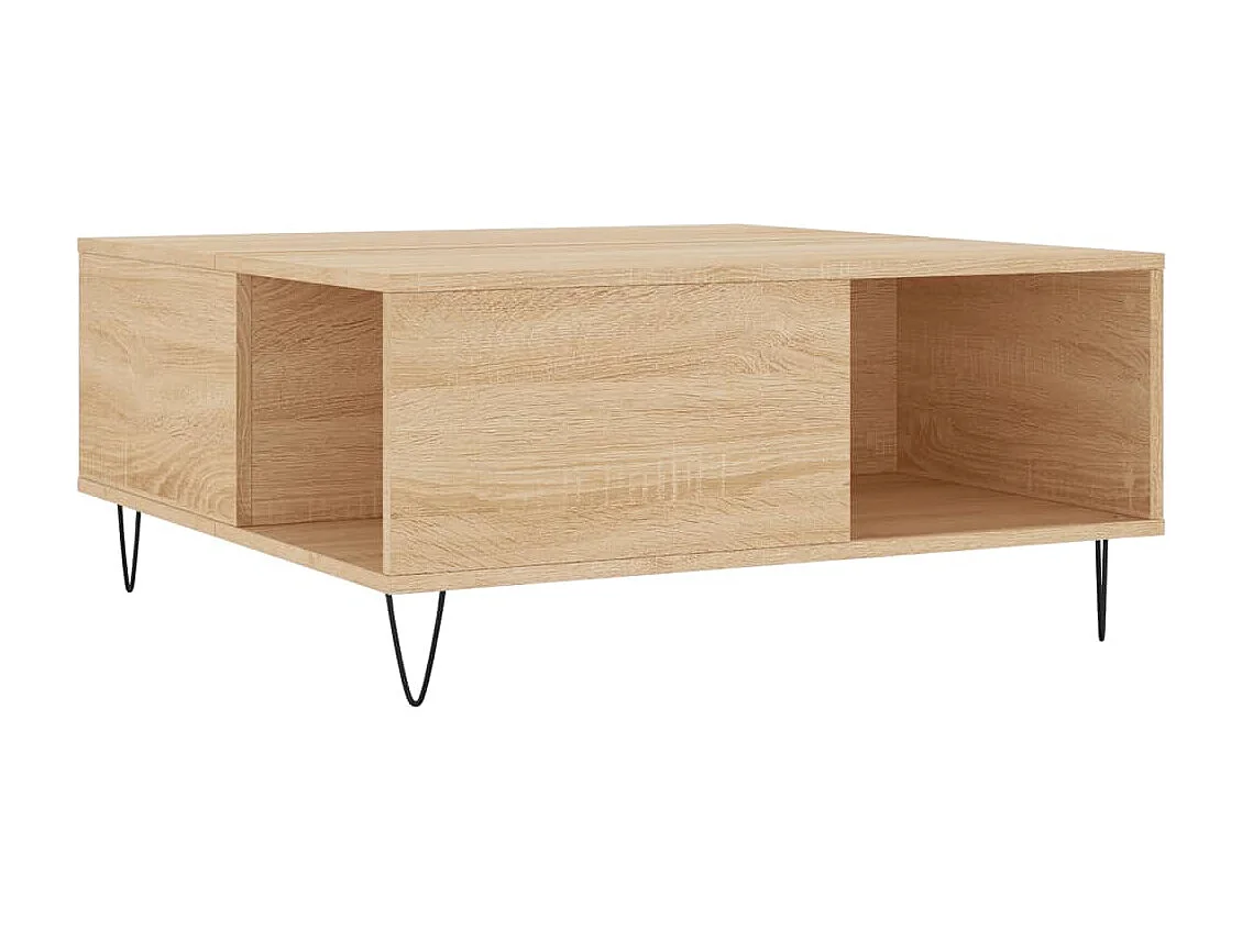 Table basse chêne sonoma 80x80x36,5 cm bois d'ingénierie