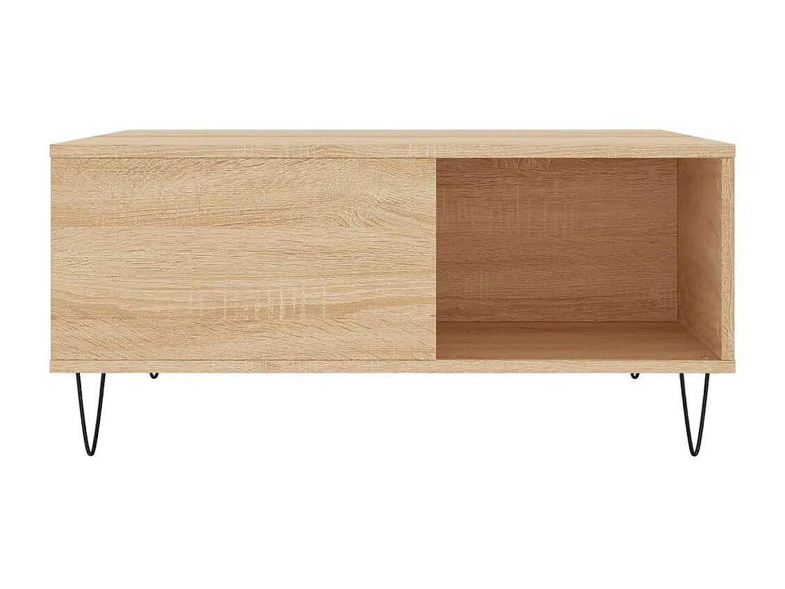 Table basse chêne sonoma 80x80x36,5 cm bois d'ingénierie