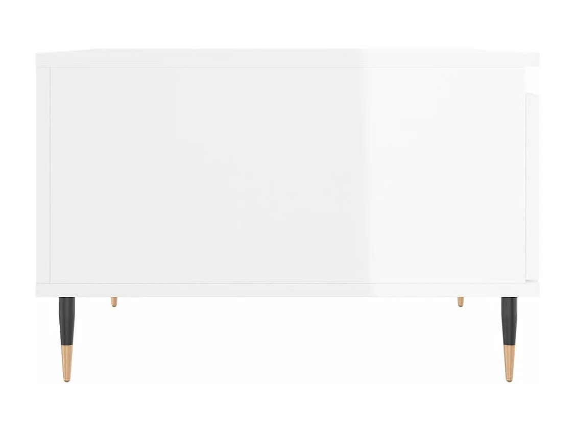 Table basse blanc brillant 55x55x36,5 cm bois d'ingénierie