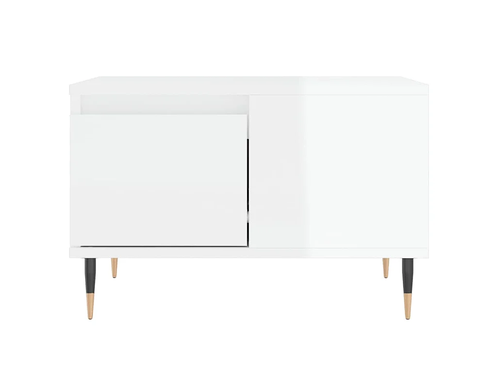 Table basse blanc brillant 55x55x36,5 cm bois d'ingénierie