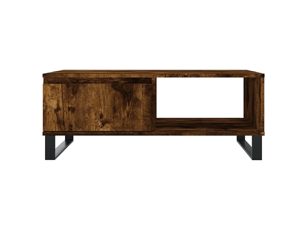 Table basse chêne fumé 90x60x35 cm bois d'ingénierie