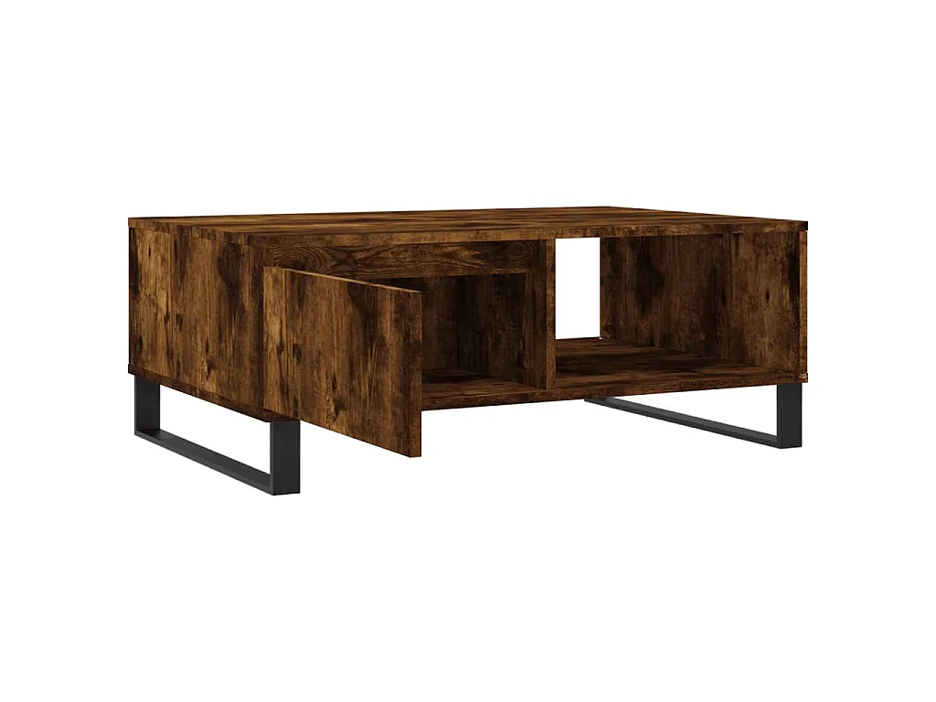 Table basse chêne fumé 90x60x35 cm bois d'ingénierie