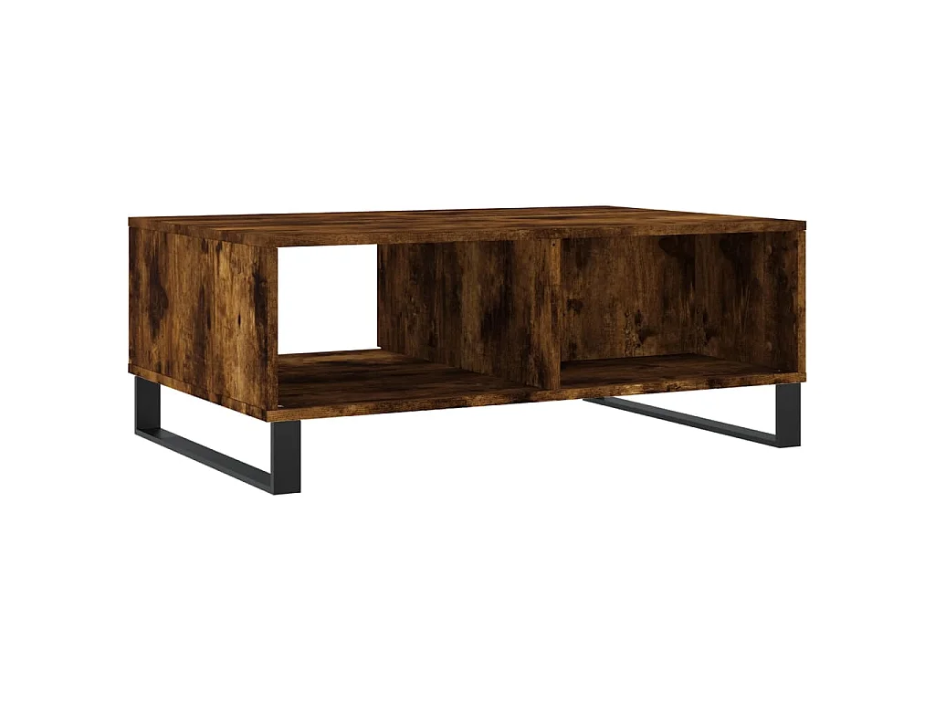 Table basse chêne fumé 90x60x35 cm bois d'ingénierie
