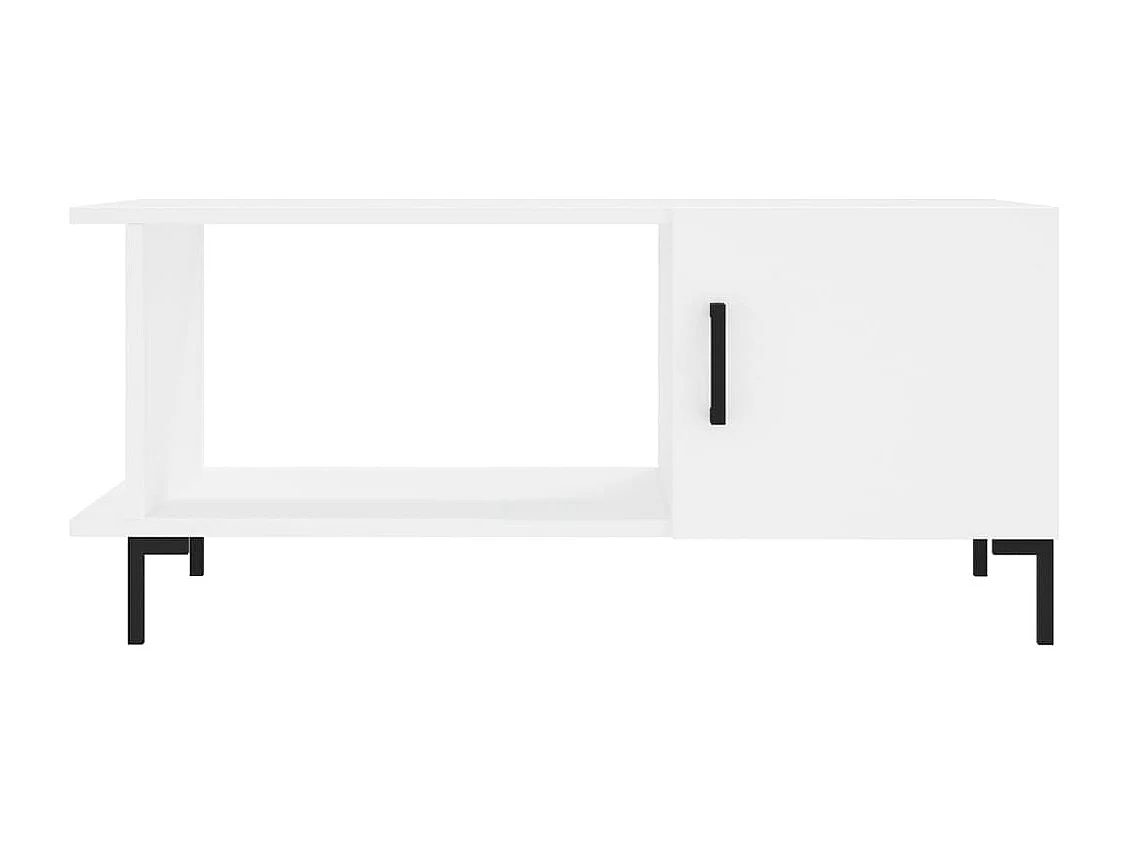 Table basse blanc 90x50x40 cm bois d'ingénierie