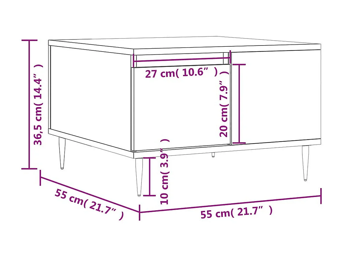 Couchtisch Sonoma-Eiche 55x55x36,5 cm Holzwerkstoff