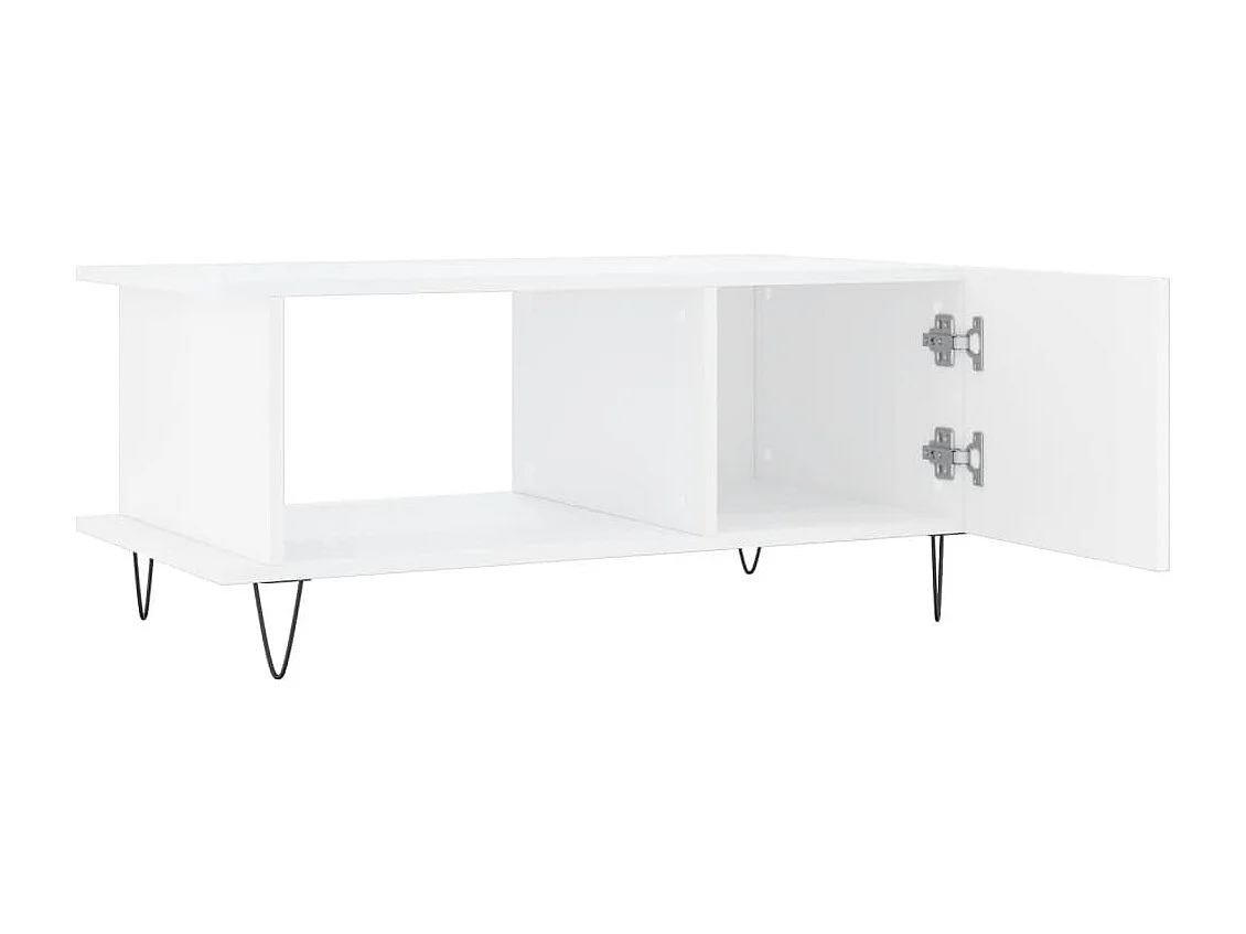Table basse Blanc brillant 90x50x40 cm Bois d'ingénierie
