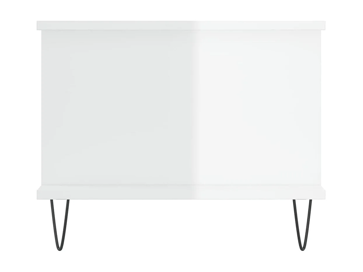 Table basse Blanc brillant 90x50x40 cm Bois d'ingénierie