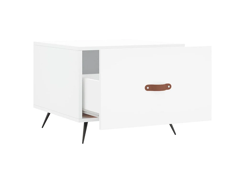 Table basse blanc 50x50x40 cm bois d'ingénierie