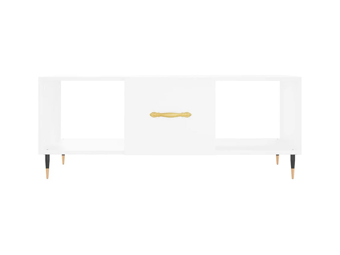 Tavolino da Salotto Bianco 102x50x40 cm in Legno Multistrato