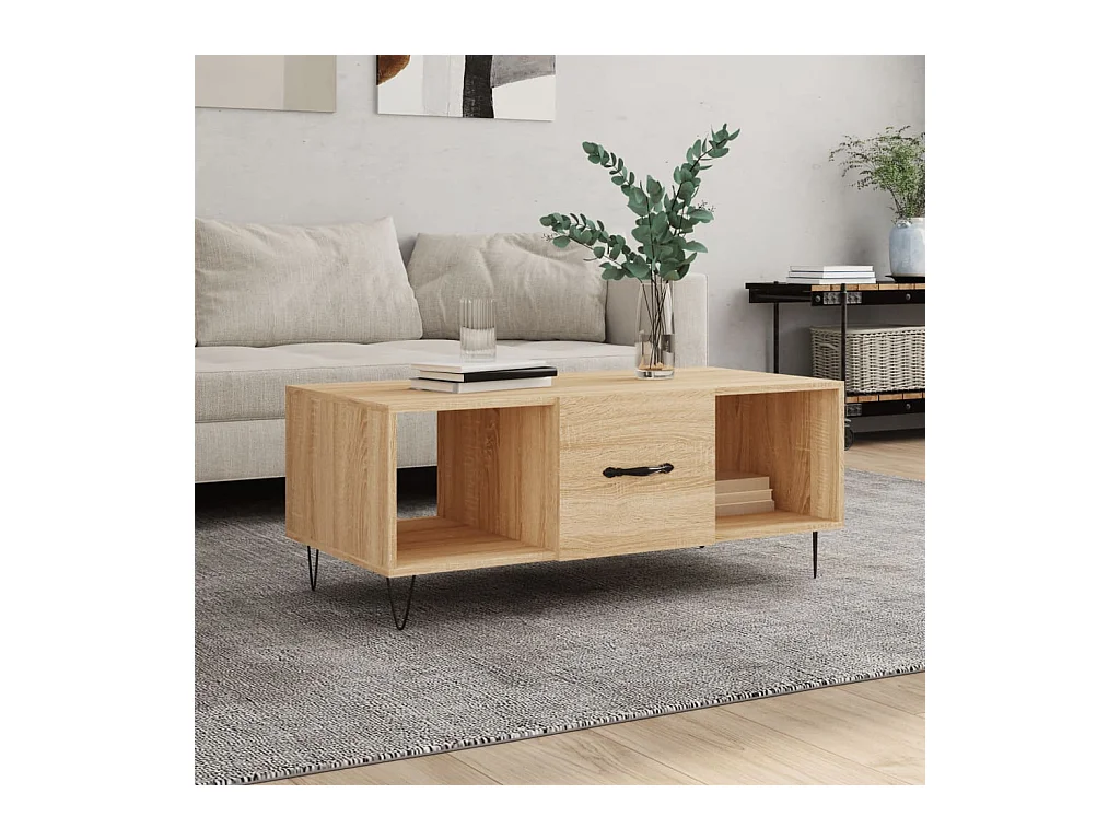 Tavolino da Salotto Rovere Sonoma 102x50x40cm Legno Multistrato
