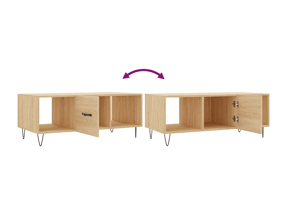 Mesa de centro 102x50x40 derivados de madeira carvalho sonoma