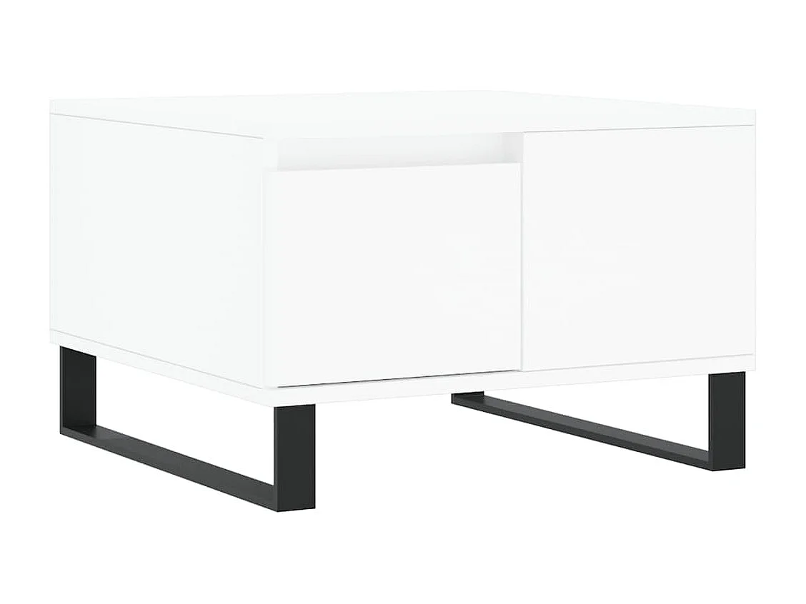 Table basse blanc 55x55x36,5 cm bois d'ingénierie