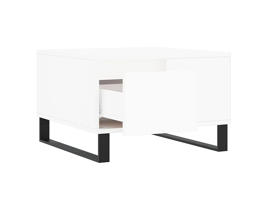 Table basse blanc 55x55x36,5 cm bois d'ingénierie