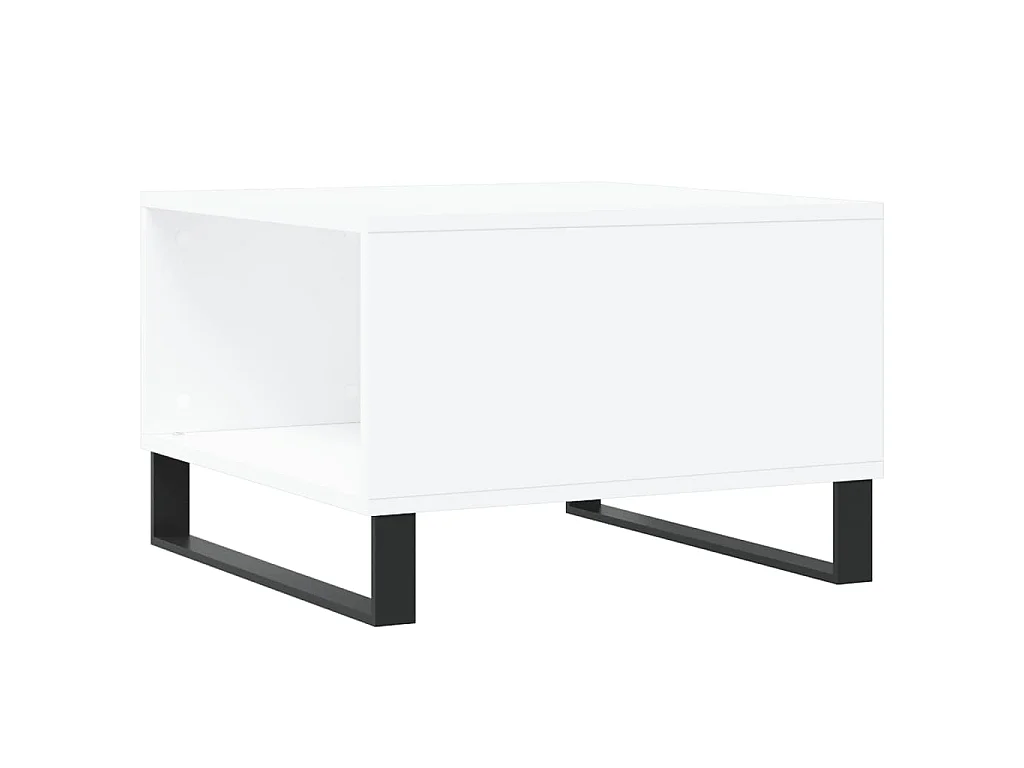 Table basse blanc 55x55x36,5 cm bois d'ingénierie