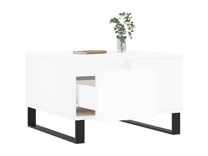 Salontafel 55x55x36,5 cm bewerkt hout wit