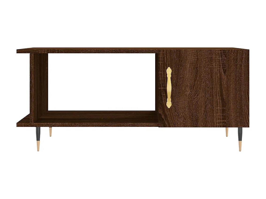 Salontafel 90x50x40 cm bewerkt hout bruin eikenkleur