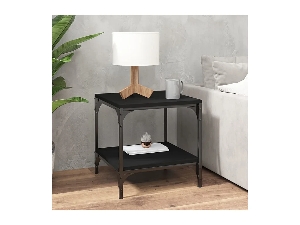 Tavolino Nero 40x40x40 cm in Legno Multistrato