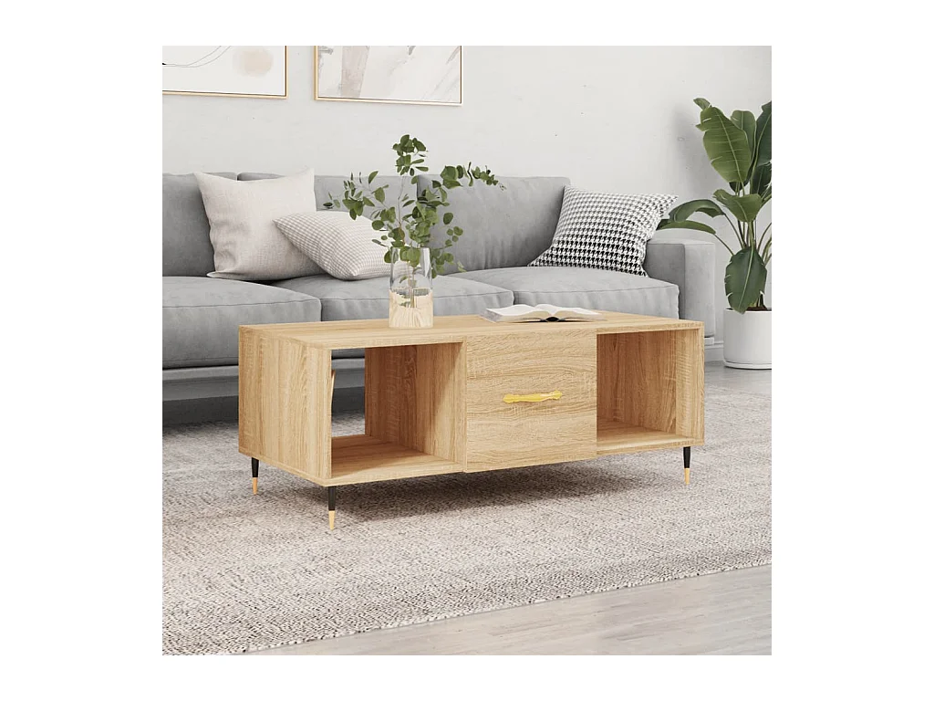 Salontafel 102x50x40 cm bewerkt hout sonoma eikenkleurig