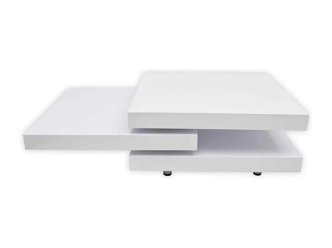 Table basse 3 étagères blanc brillant