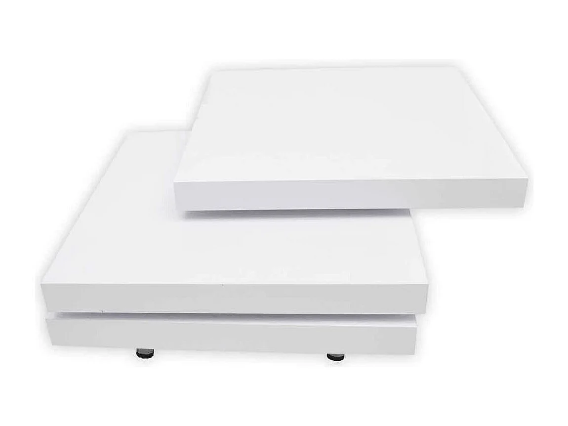 Table basse 3 étagères blanc brillant