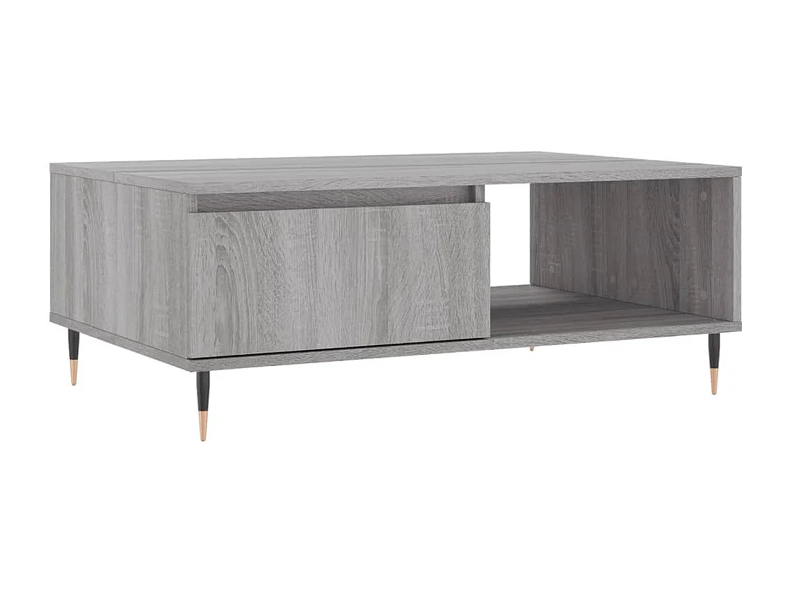 Table basse sonoma gris 90x60x35 cm bois d'ingénierie