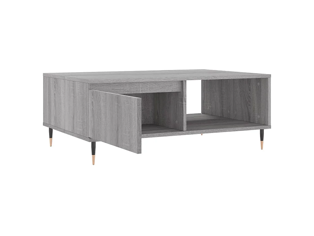 Table basse sonoma gris 90x60x35 cm bois d'ingénierie