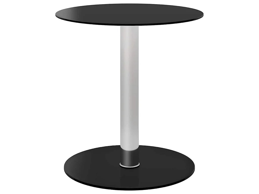 Table basse Noir 40 cm Verre trempé