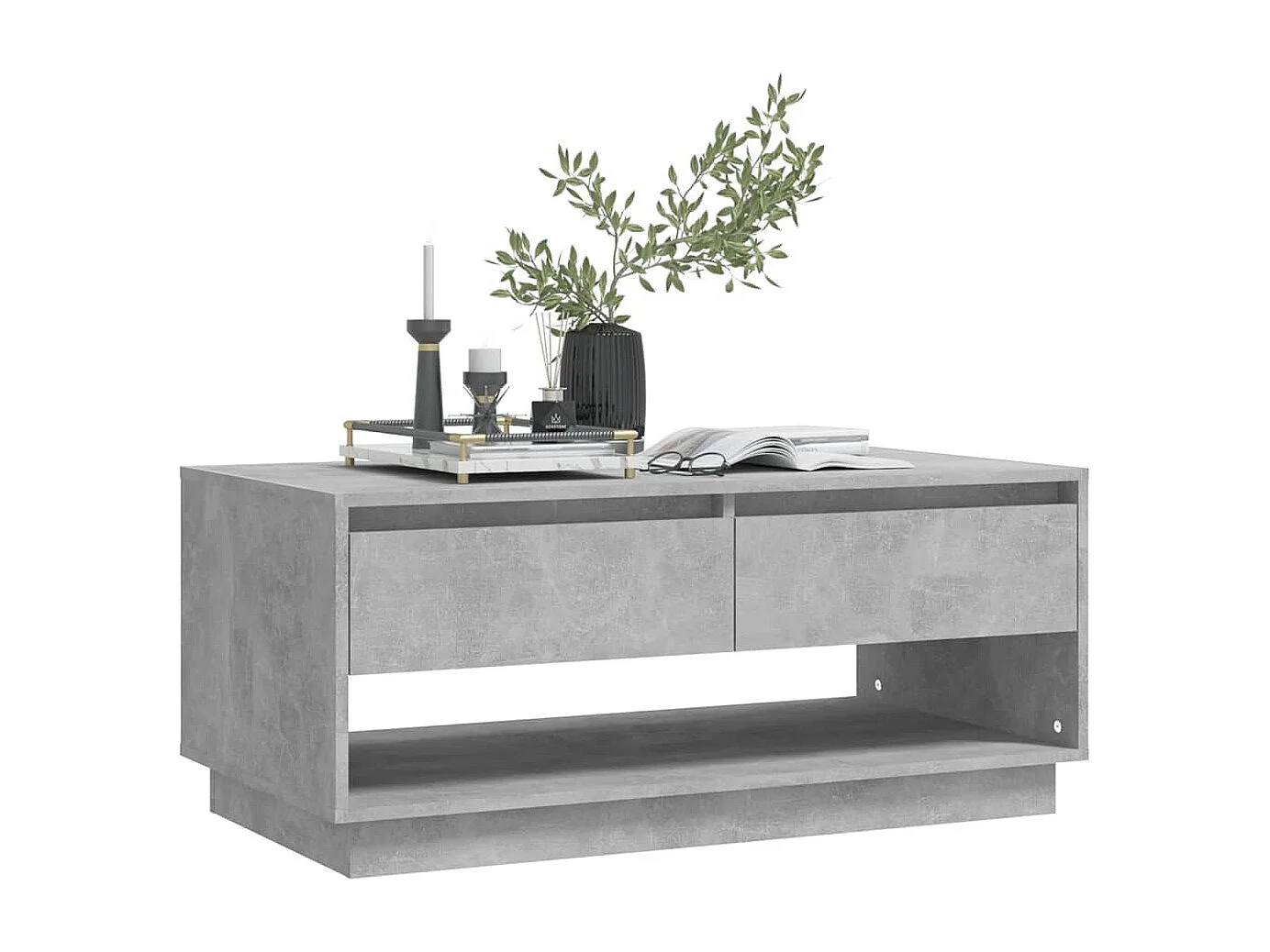 Salontafel 102,5x55x44 cm bewerkt hout betongrijs