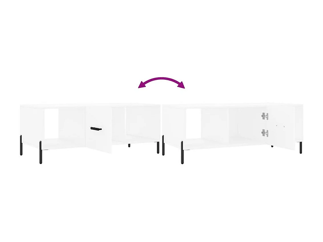 Table basse blanc 102x50x40 cm bois d'ingénierie