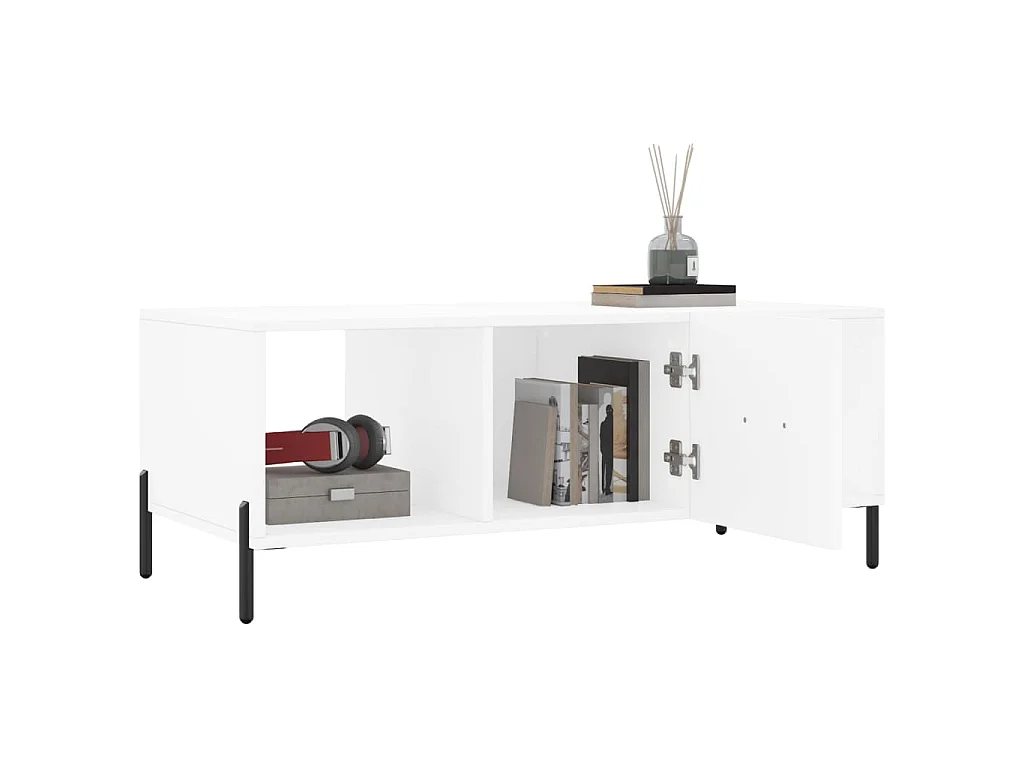 Table basse blanc 102x50x40 cm bois d'ingénierie