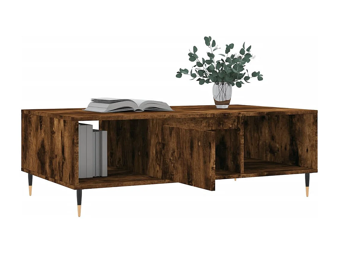 Tavolino da Salotto Rovere Fumo 104x60x35 cm Legno Multistrato